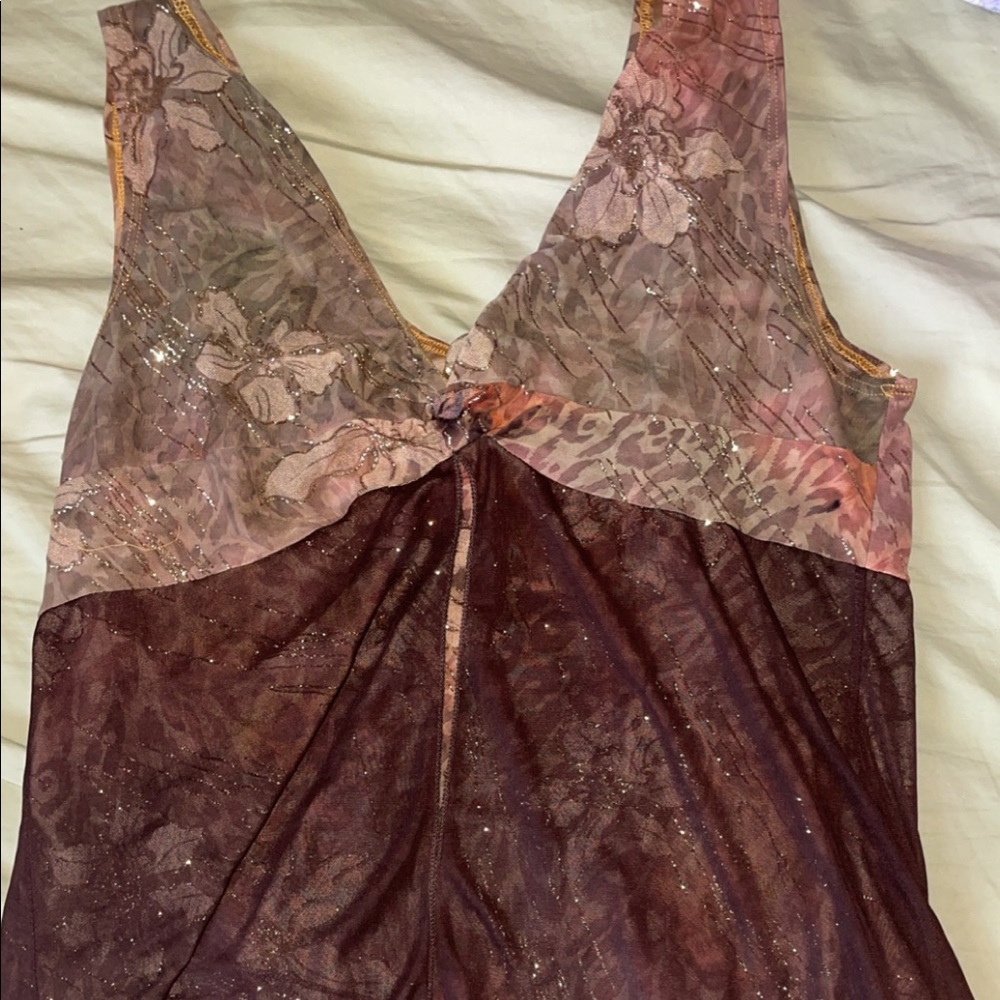 brown grunge gold fairy top